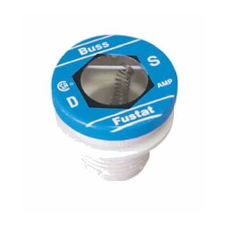 Eaton Bussmann Plug Fuse, S Series, Time-Delay, 8A, 125V AC, Indicating, 10kA at 125V AC BP/S-8